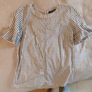 Banana Republic ruffle sleeve striped blouse